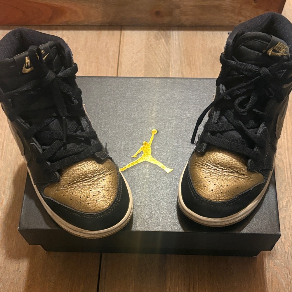 Nike Kids Black and Gold High-Top Sneakers